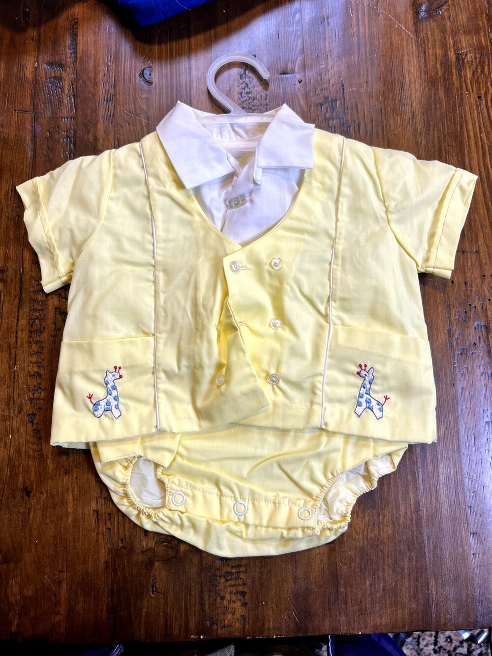 Vintage Baby Yellow 3 Piece Set - Size 0-6mo